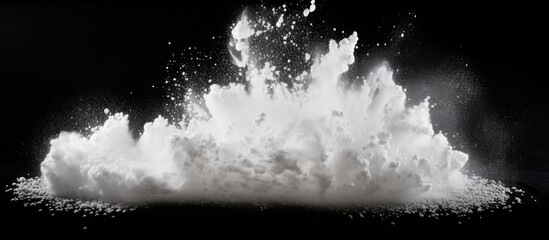 Mound of Fine White Powder Texture on Dark Background - Minimalistic Monochrome Design Element