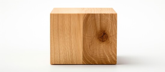 Naklejka premium Simple Wooden Block Isolated on a Clean White Background for Versatile Design Concepts