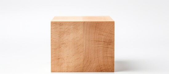 Naklejka premium Rustic Wooden Block Isolated on a Clean White Background - Minimalist Design Element