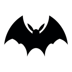 black vector bat icon on white background