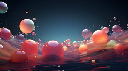 Abstract desktop wallpaper background with flying bubbles High resolution
 - obrazy, fototapety, plakaty