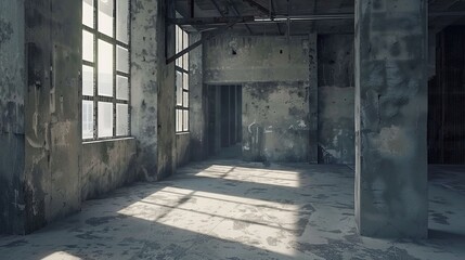 Interior of empty room with concrete walls in loft style. Textured background