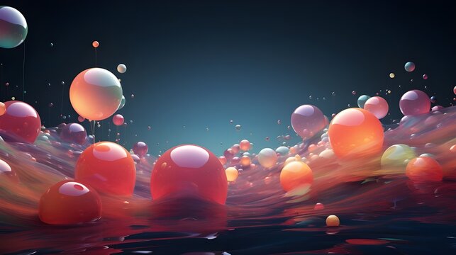 Abstract desktop wallpaper background with flying bubbles High resolution
