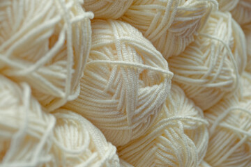 Balls of white threads