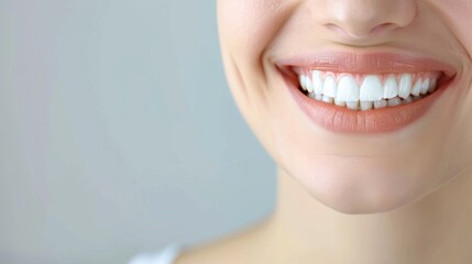 Beautiful white teeth and smiling face of a female
