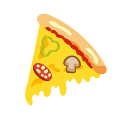 Pizza slice vector illustration.