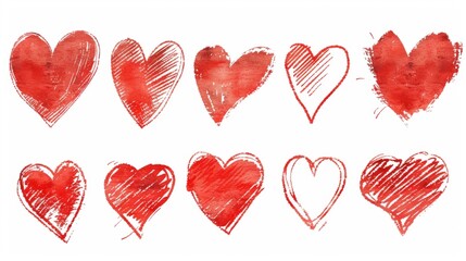 Collection of artistic vector illustration of heart