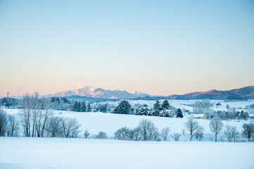冬の北海道美瑛町の風景