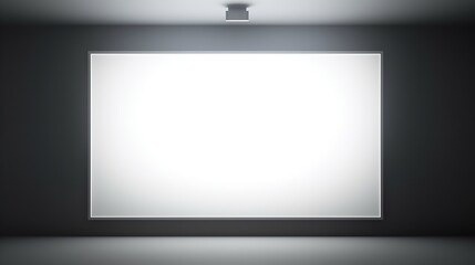 Empty White Projector Screen - 3D Render 8K 