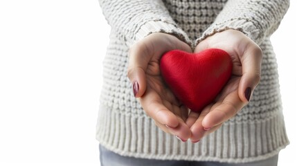 Fototapeta premium Heart shape in the hand of a female