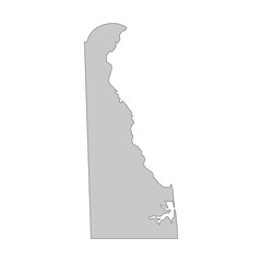 United States of America, Delaware state, map borders of the USA Delaware state.