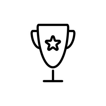 Winner Cup line symbol, vector editable stroke icon for user interface.
