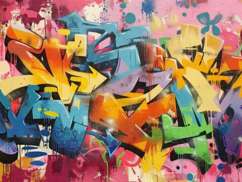 Explore the captivating juxtaposition in the graffiti scene, with stark charcoal lines challenging colorful spray backgrounds, creating an artistic clash that ignites the imagination.