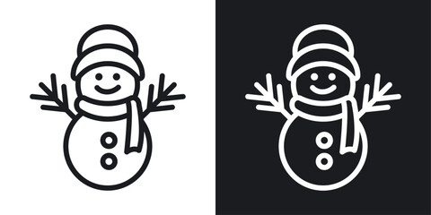Set of Charming Snowman Icons. Vector Design of Adorable Snow Figures.
