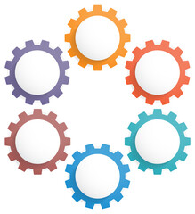 Circle diagram with six gears