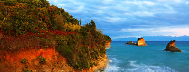 Sidari resort, canal Damour beach, amazing coast popular island of Greece - Corfu (Kerkyra) , Europe	