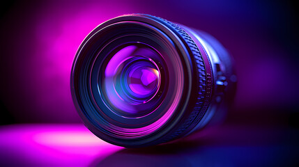 Fototapeta na wymiar Close-up of camera lens capturing details