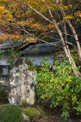 日本　滋賀県愛知郡愛荘町にある湖東三山の一つ、金剛輪寺の明寿院庭園と紅葉