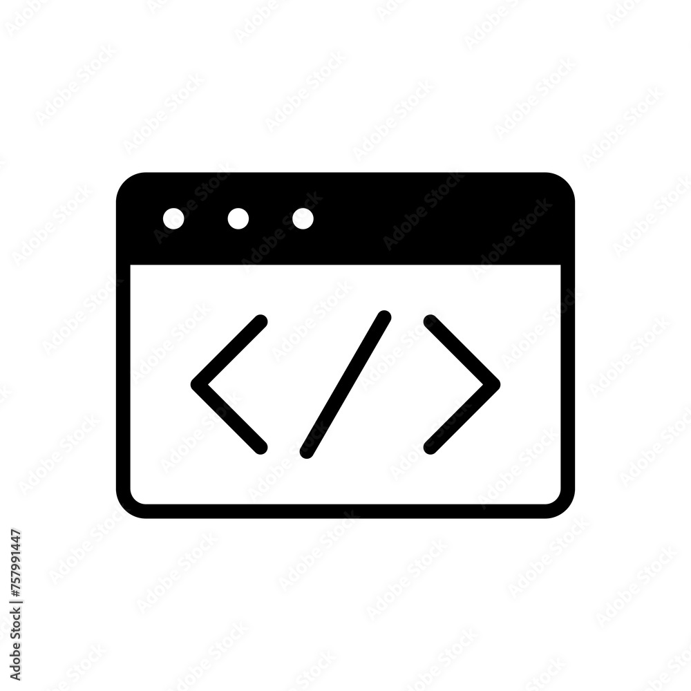 Wall mural coding icon symbol vector template