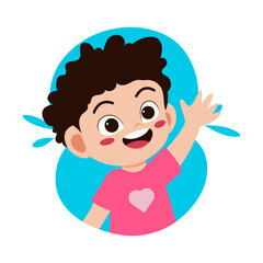 cute little children smiling. Vector cartoon boy and girl on white background