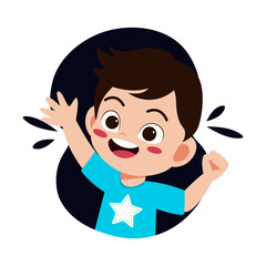 cute little children smiling. Vector cartoon boy and girl on white background