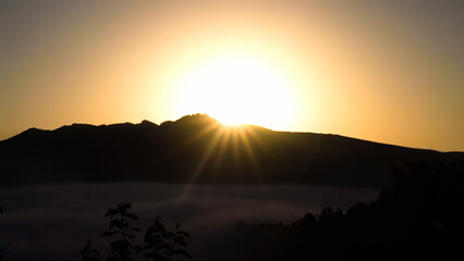 Sunrise from mountain in China, Sep 2021