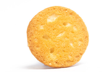 Danish butter cookies the style cookie back view isolated on white background clipping path