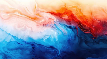 Foto op Canvas Marbled blue and red abstract background. Liquid marble pattern. Vector illustration. © poto8313