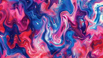 Marbled blue and red abstract background. Liquid marble pattern. Vector illustration.