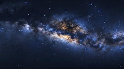 Fototapeta na wymiar Milky Way panorama in a star-filled night sky, with celestial beauty.