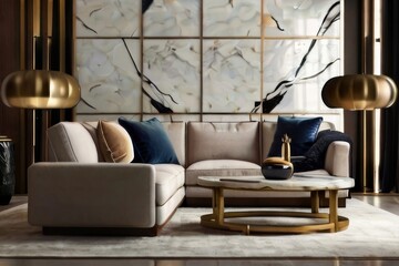 Chic Lounge Area with White Sofa