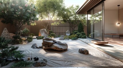 Zen garden for meditation and mindfulness.