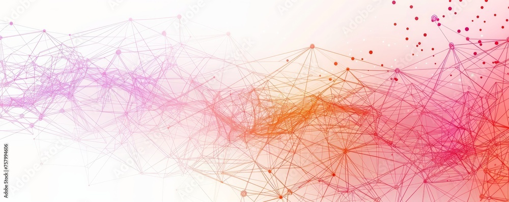 Poster connective dot and line gradient design for tech.