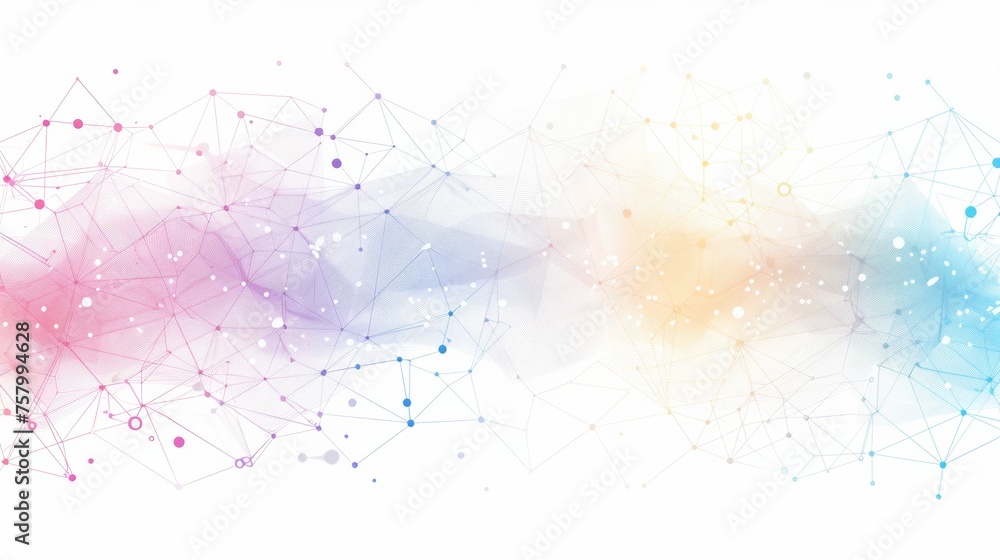 Poster connective dot and line gradient design for tech.