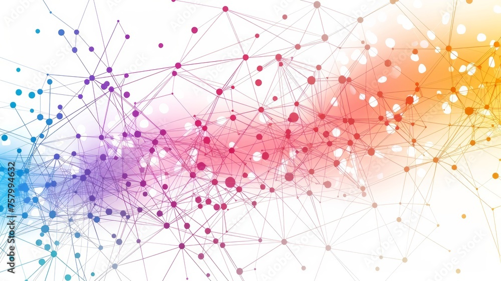 Poster connective dot and line gradient design for tech.