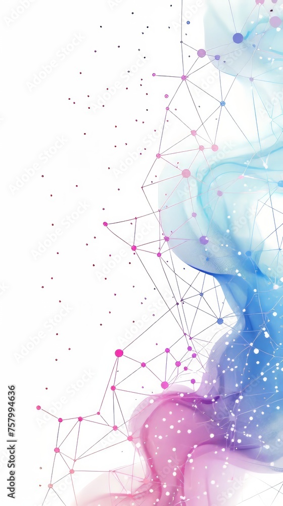 Poster connective dot and line gradient design for tech.