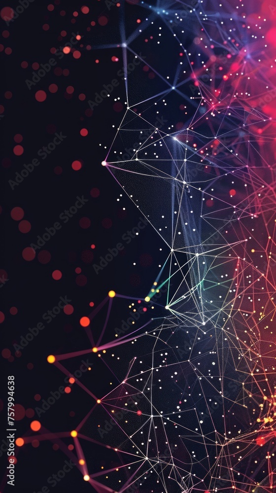 Poster connective dot and line gradient design for tech.