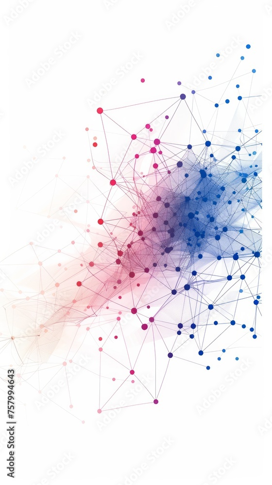 Poster connective dot and line gradient design for tech.