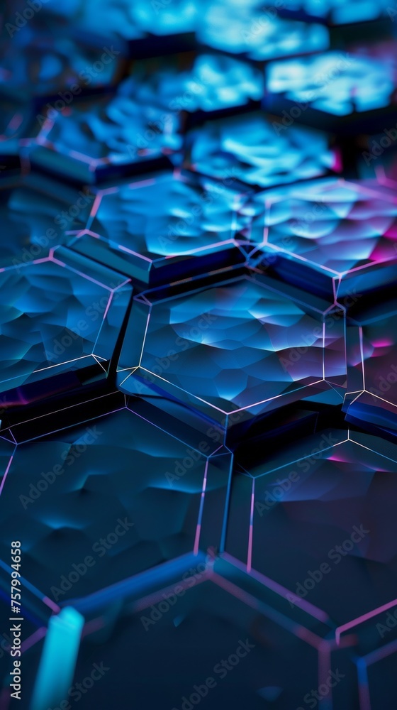 Poster hexagonal pattern background for tech, science.