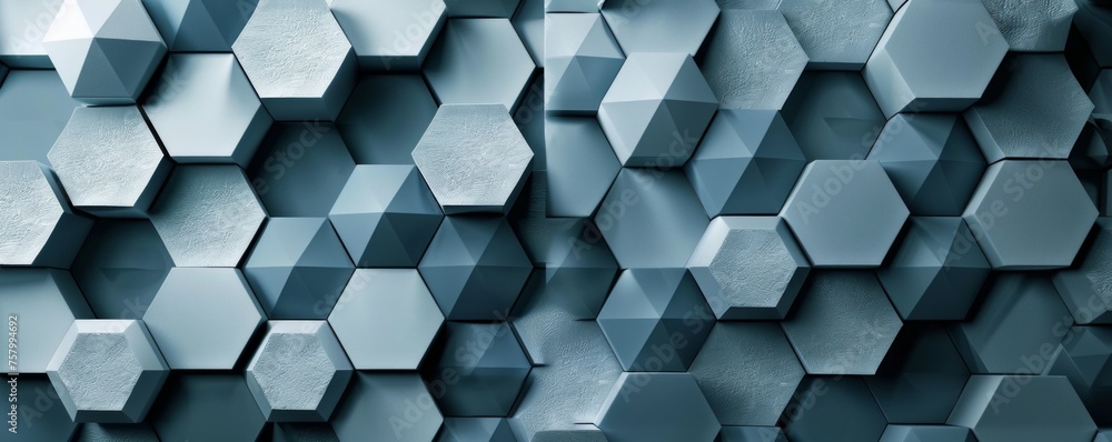 Poster hexagonal pattern background for tech, science.