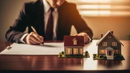 Navigating Mortgage Credit, Documents, and Contract Signing - Real Estate Architect's Guide to House Buying - Advertising Asset Illustration.