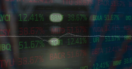 Image of stock market on black background