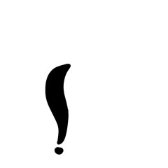 hand drawn exclamation mark silhouette