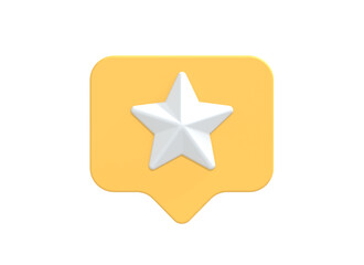 Star icon for social media or web 3d render illustration