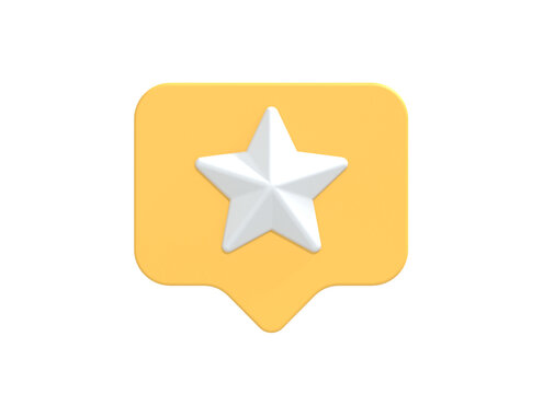 Star icon for social media or web 3d render illustration