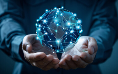 Global business internet network connection iot internet of things business intelligence concept