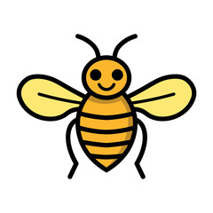 vector bee illustration on white background
