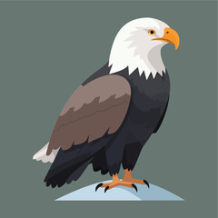 bald eagle flat vector illust...