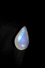 Moonstone mineral on black background