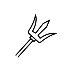 Trident outline icons, minimalist vector illustration ,simple transparent graphic element .Isolated on white background